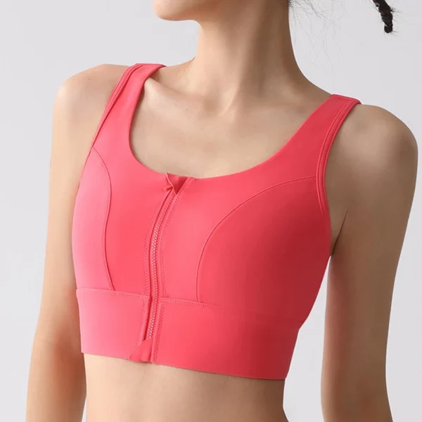Xlwsbcr Front Zipper Sports Bra Back Closure High Impact Workout Women Sport Top Fitness Wear For Yoga Gym Brassiere Sportswear