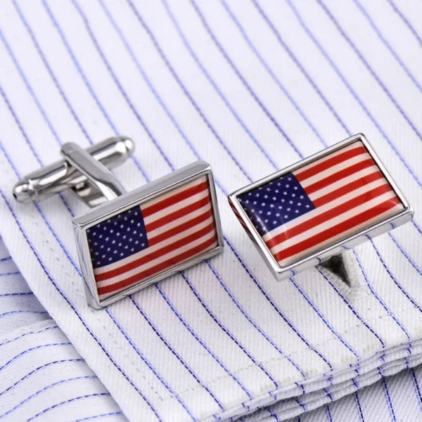 Pin Arm Cable Wrist Cuffs Gym Shirt Decor Cufflinks American Flag Shirts Tourbillon - Image 3