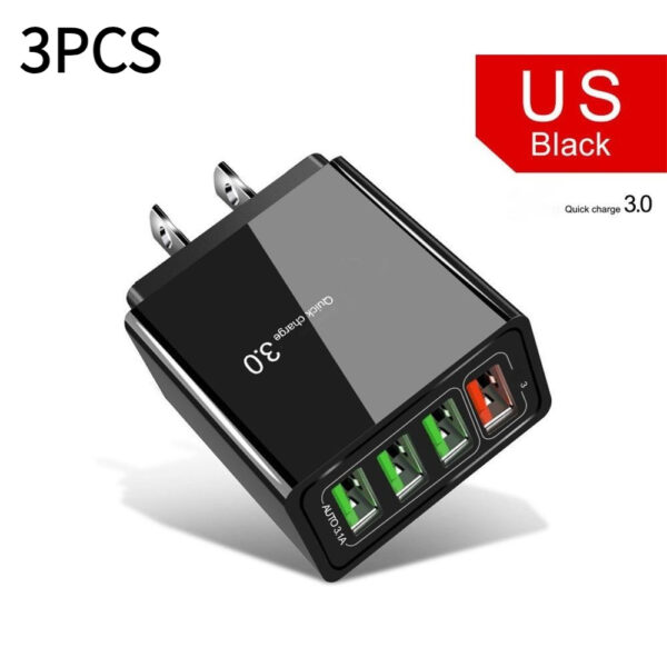 Illuminated 4USB Mobile Phone Charger 3A Charging Head - Image 4